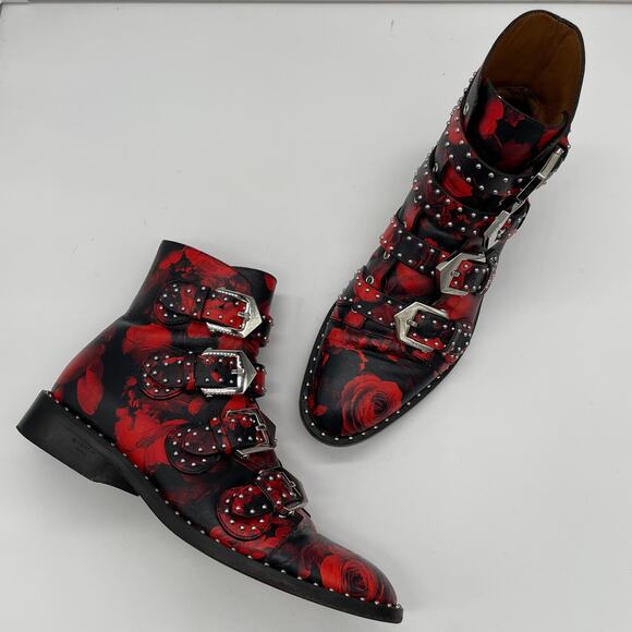 Givenchy Studded Rose Ankle Booties - 39 - RARE/HTF - Picture 1 of 16